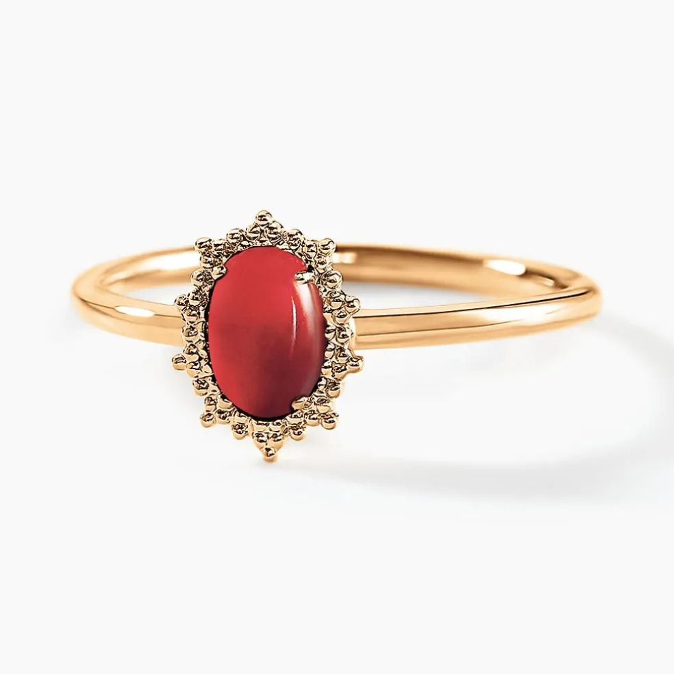 Bague Vintage Love Plaqué Or Jaune Agate