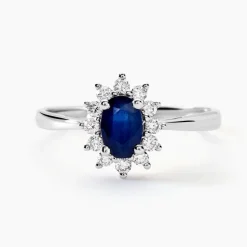 Bague Vladimir Or Blanc Saphir Diamants