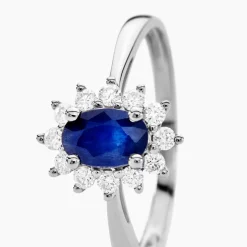 Bague Vladimir Or Blanc Saphir Diamants