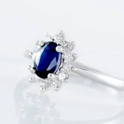 Bague Vladimir Or Blanc Saphir Diamants