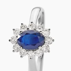 Bague Vladimir Or Blanc Saphir Diamants