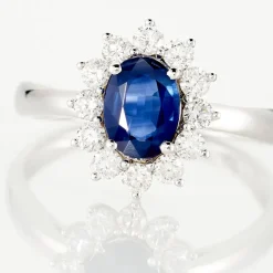 Bague Vladimir Or Blanc Saphir Diamants