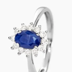 Bague Vladimir Or Blanc Saphir Diamants