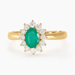 Bague Vladimir Or Jaune Emeraude Diamants