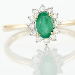 Bague Vladimir Or Jaune Emeraude Diamants