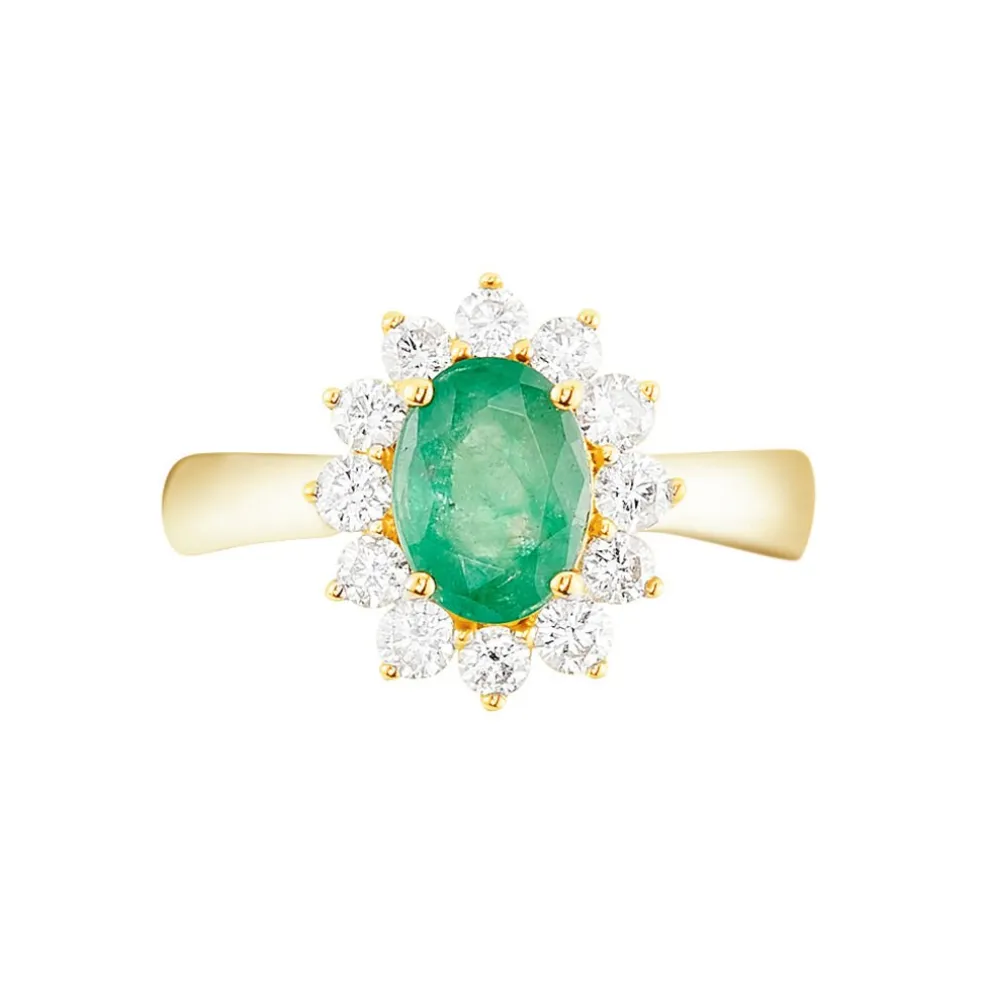 Bague Vladimir Or Jaune Emeraude Diamants
