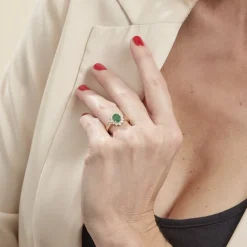 Bague Vladimir Or Jaune Emeraude Diamants