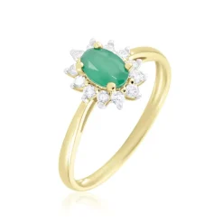 Bague Vladimir Or Jaune Emeraude Diamants