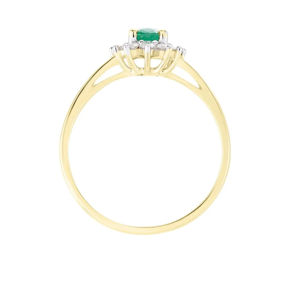 Bague Vladimir Or Jaune Emeraude Diamants