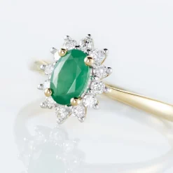 Bague Vladimir Or Jaune Emeraude Diamants