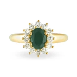 Bague Vladimir Or Jaune Emeraude Et Diamant