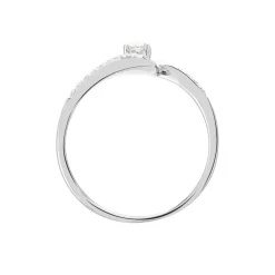 Bague Vrille Accompagnee Or Blanc Diamant