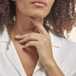 Bague Vrille Accompagnee Or Blanc Diamant