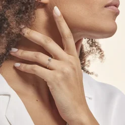 Bague Vrille Accompagnee Or Blanc Diamant