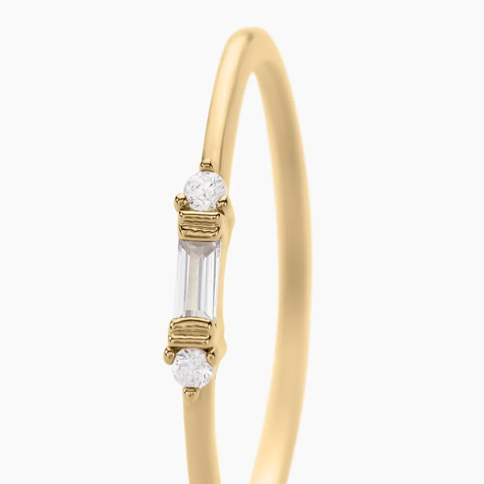 Bague Ylonna Plaque Or Jaune Oxyde De Zirconium