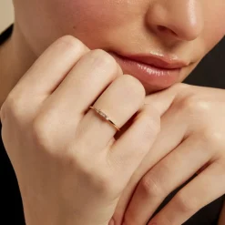 Bague Ylonna Plaque Or Jaune Oxyde De Zirconium