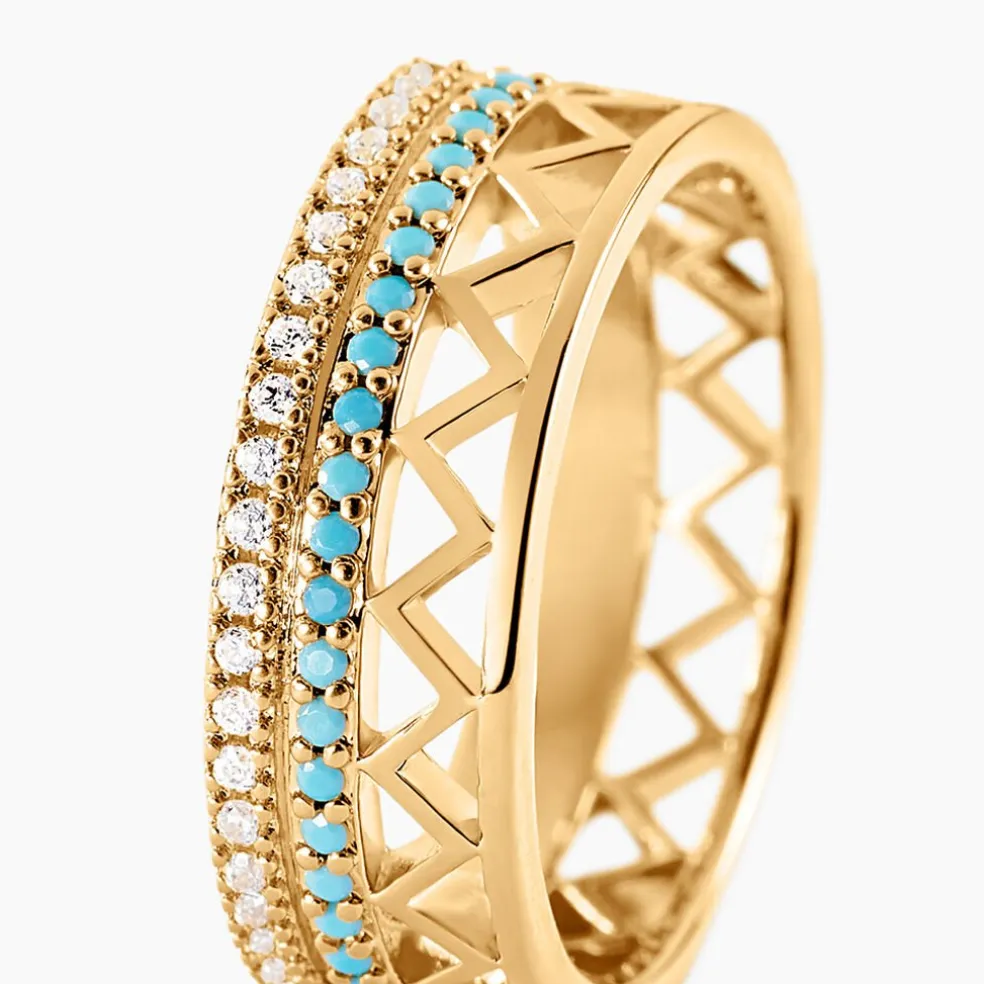 Bague Zoila Plaqué Or Jaune Oxyde De Zirconium
