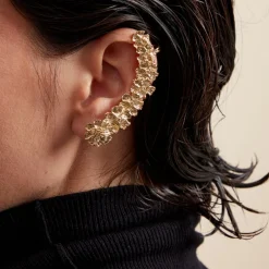 Bijou D'oreille Grimpant Unitaire Acier Inoxydable Jaune Dyonis