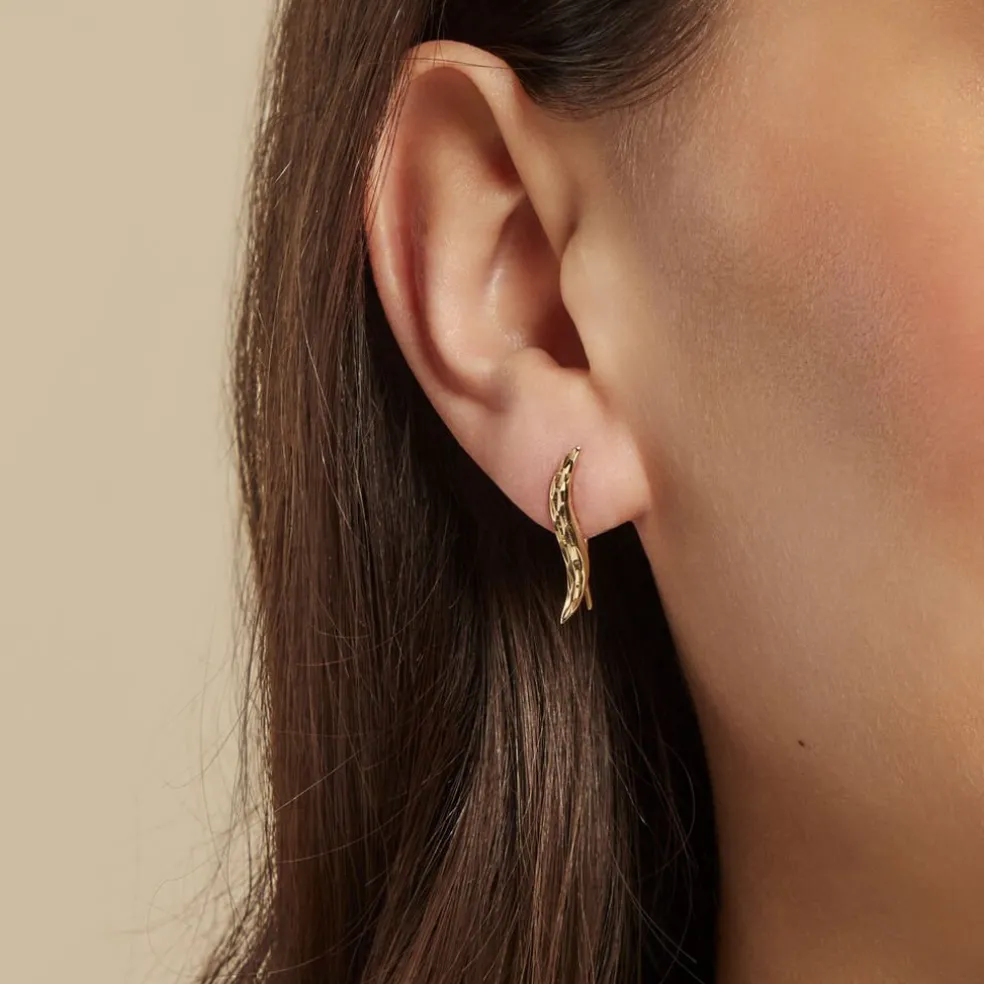Bijou D'oreille Grimpante Unitaire Tonnau Or Jaune