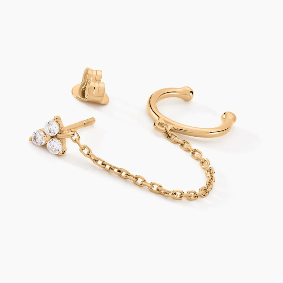 Bijou D'oreille Plaqué Or Marcion Oxydes De Zirconium