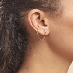 Bijou D'oreille Plaqué Or Marcion Oxydes De Zirconium