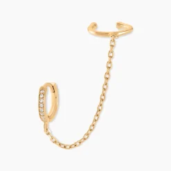 Bijou D'oreille Plaqué Or Maurizio Oxydes De Zirconium