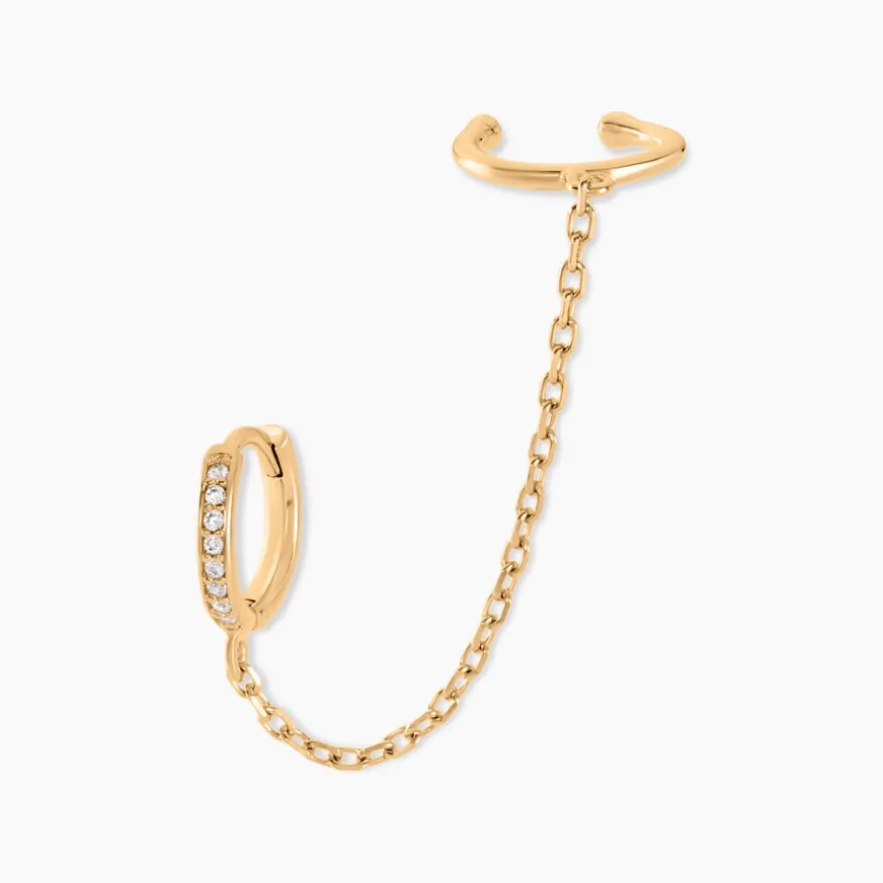 Bijou D'oreille Plaqué Or Maurizio Oxydes De Zirconium