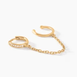 Bijou D'oreille Plaqué Or Maurizio Oxydes De Zirconium