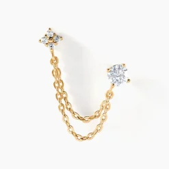 Bijou D'oreille Unitaire Aspen Or Jaune Oxyde De Zirconium