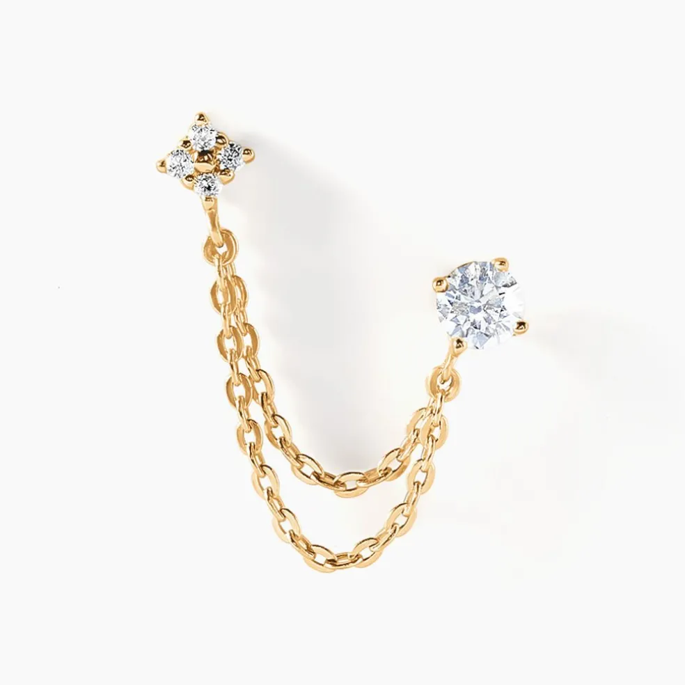 Bijou D'oreille Unitaire Aspen Or Jaune Oxyde De Zirconium