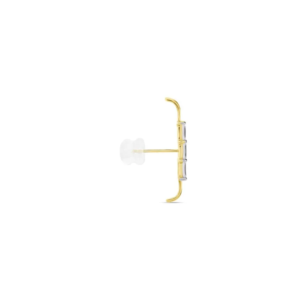 Bijou D'oreille Unitaire Alon Or Jaune Oxyde De Zirconium