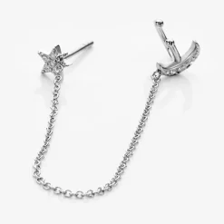 Bijou D'oreille Unitaire Argent Blanc Aulay Oxydes De Zirconium