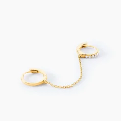 Bijou D'oreille Unitaire Briallen Or Jaune Oxyde De Zirconium