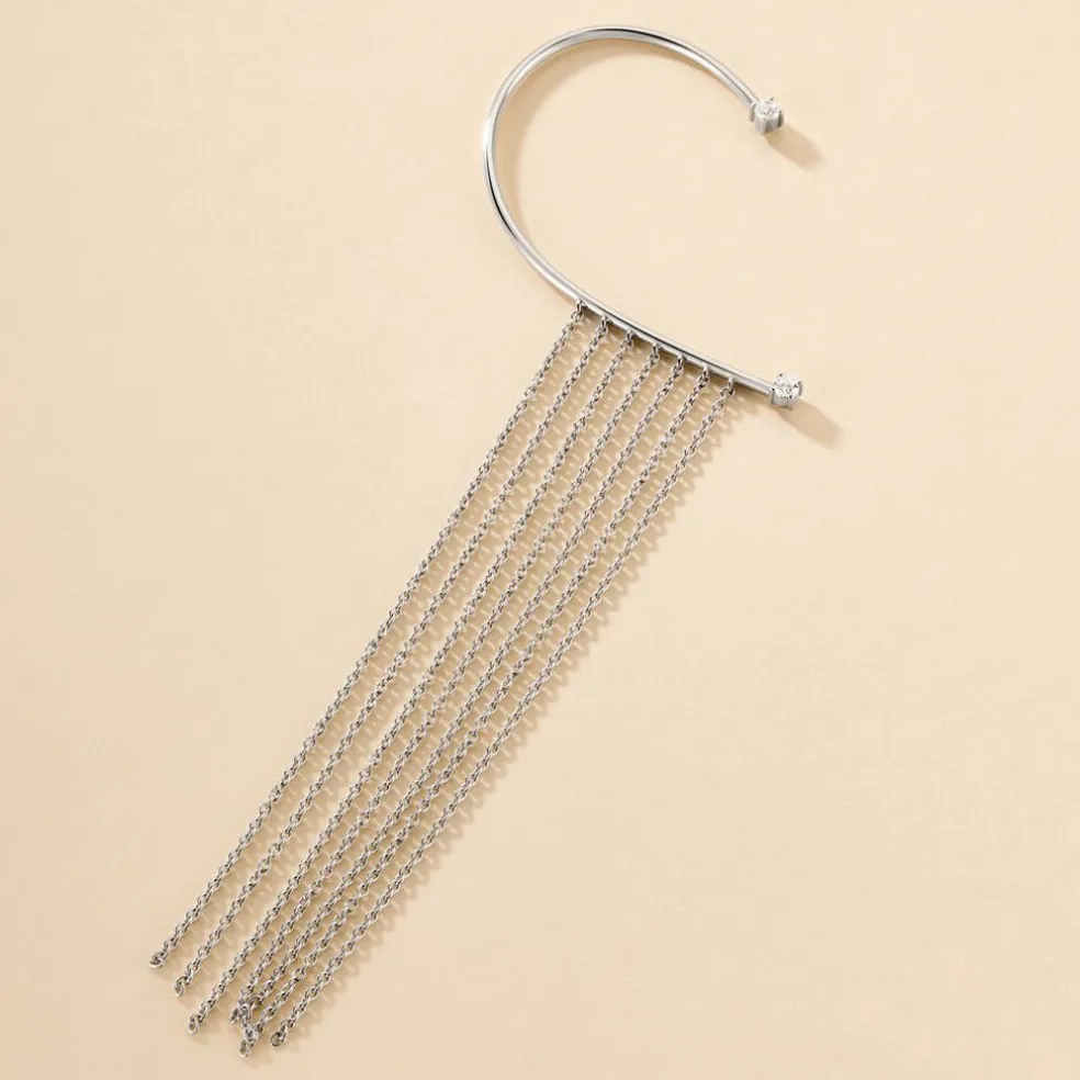 Bijou D'oreille Unitaire Nexus Argent Blanc Oxyde De Zirconium