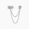 Bijou D'oreille Unitaire Purple Bloom Argent Blanc Oxyde De Zirconium