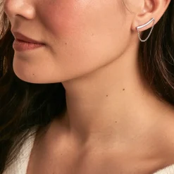 Bijou D'oreille Unitaire Parigi Argent Blanc