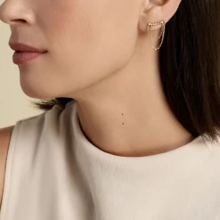 Bijou D'oreille Unitaire Plaqué Or Jaune Kazia Oxydes De Zirconium