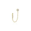 Bijou D'oreille Unitaire Plaqué Or Hesmee Oxyde De Zirconium