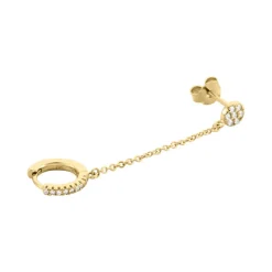 Bijou D'oreille Unitaire Plaqué Or Hesmee Oxyde De Zirconium