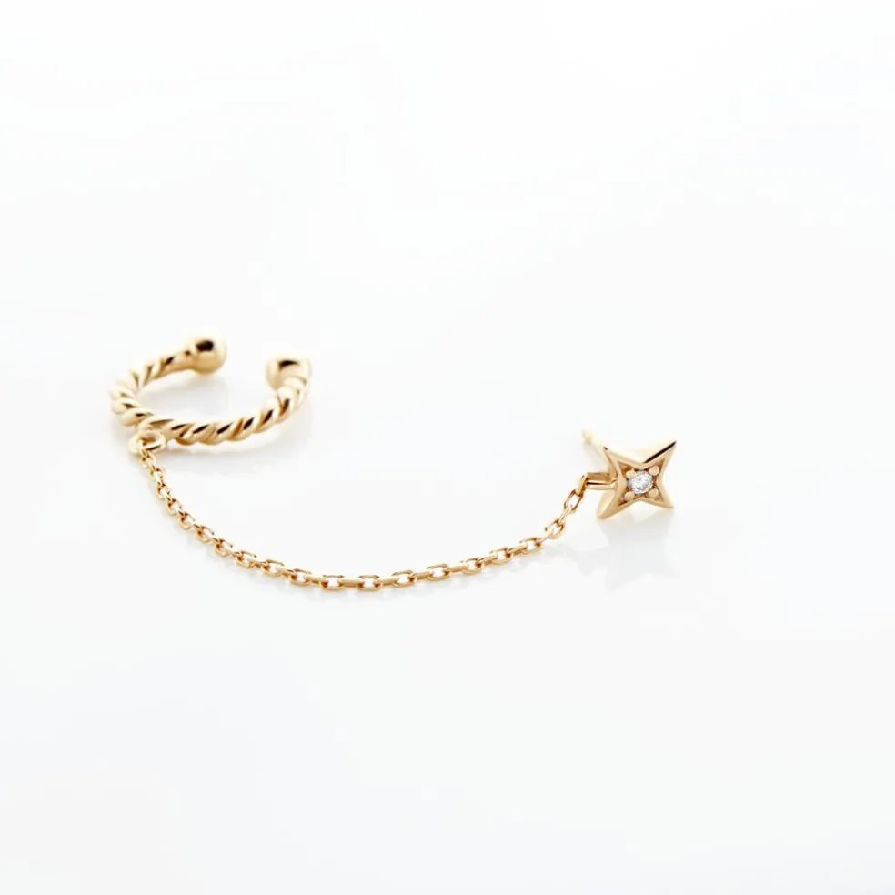 Bijou D'oreille Unitaire Plaqué Or Sweyn Oxyde De Zirconium