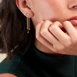 Bijou D'oreille Unitaire Plaqué Or Jaune Kolya Oxydes De Zirconium