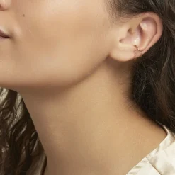 Bijou D'oreille Unitaire Silohe Plaqué Or Jaune