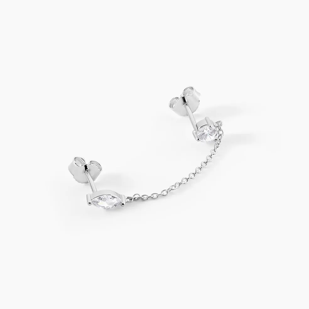 Bijou D'oreille Unitaire Winter Sweetness Argent Blanc Oxyde