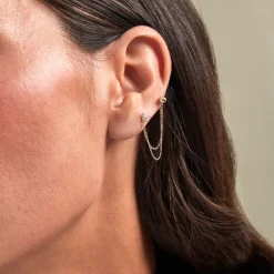 Bijou D'oreille Unitairenat Or Jaune Oxyde De Zirconium