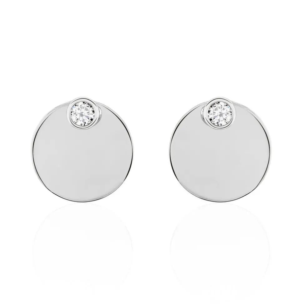 Bijoux D'oreilles Aleksandra Argent Blanc Oxyde De Zirconium