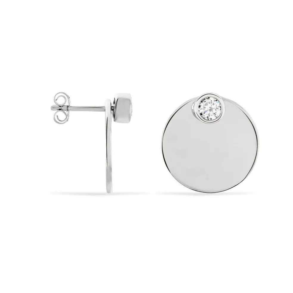 Bijoux D'oreilles Aleksandra Argent Blanc Oxyde De Zirconium