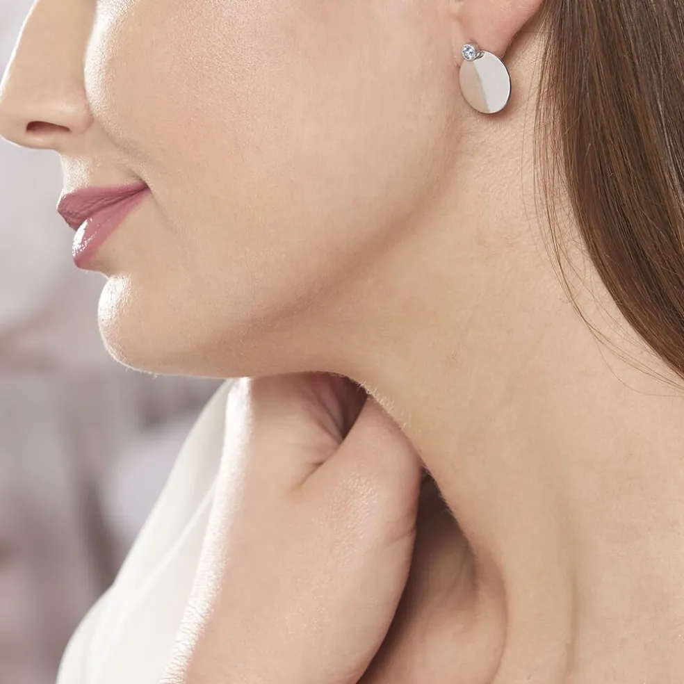 Bijoux D'oreilles Aleksandra Argent Blanc Oxyde De Zirconium