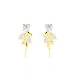 Bijoux D'oreilles Alexine Or Jaune Oxyde De Zirconium