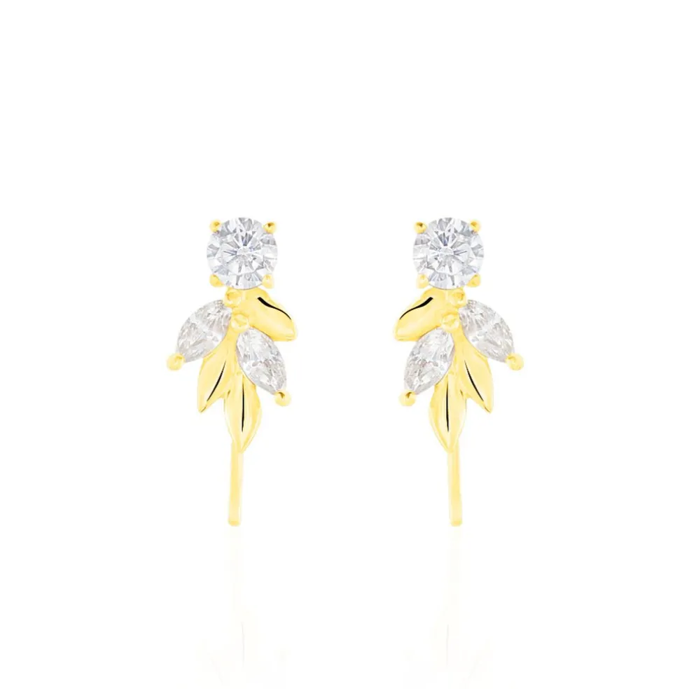 Bijoux D'oreilles Alexine Or Jaune Oxyde De Zirconium