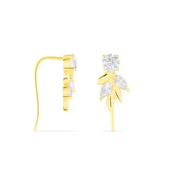 Bijoux D'oreilles Alexine Or Jaune Oxyde De Zirconium
